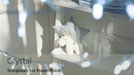  Presentation with cosmetics - Colorful slide deck enhanced with toys and baby cosmetics on shelf in room backdrop and a light gray colored foreground