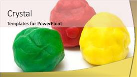  Presentation with clay toys - Presentation theme enhanced with toys clay - three pieces of color plasticine background and a lemonade colored foreground