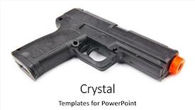  Presentation with gun - Presentation theme with toys guns - hand gun isolated background and a white colored foreground