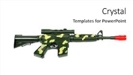  Presentation with weapon - Beautiful presentation featuring computer generated 3d illustration with landscapes in the usa backdrop and a light gray colored foreground