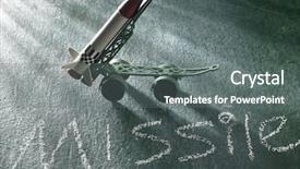  Presentation with missile - PPT theme featuring toys guns - plastic toy missile with carrier background and a  colored foreground