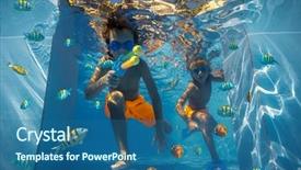  Presentation with two cute sisters playing - Colorful slide set enhanced with toys guns - two boys playing backdrop and a ocean colored foreground