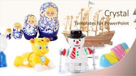  Presentation with white house - Audience pleasing theme consisting of toys house ship nesting dolls backdrop and a lemonade colored foreground