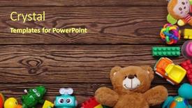  Presentation with wood - Presentation theme featuring toys-on-wood-background-top background and a tawny brown colored foreground