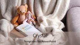 Presentation with fairy tale - Cool new presentation with toys with fairy tales book backdrop and a coral colored foreground