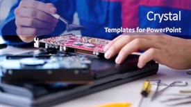  Presentation with technical support - Cool new theme with tr - repairman working in technical support backdrop and a navy blue colored foreground