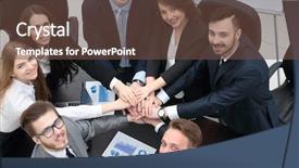  Presentation with business team join hands white - Presentation having trabajo en equipo - business team with hands clasped background and a tawny brown colored foreground