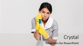  Presentation with tired - Amazing theme having trabajo en equipo - close-up photo of tired housekeeper backdrop and a light gray colored foreground