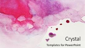  Presentation with watercolor - PPT theme having trace elements - watercolor texture on paper close-up background and a sky blue colored foreground