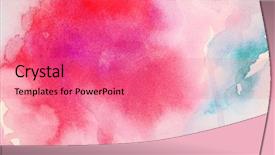  Presentation with watercolor - Slide deck having trace elements - watercolor texture on paper close-up background and a coral colored foreground