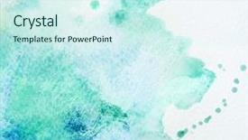  Presentation with watercolor - Presentation theme consisting of trace elements - watercolor texture on paper close-up background and a cool aqua colored foreground
