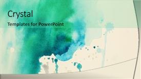  Presentation with watercolor - Slides featuring trace elements - watercolor texture on paper close-up background and a seafoam green colored foreground