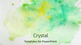  Presentation with watercolor - Cool new PPT theme with trace elements - watercolor texture on paper close-up backdrop and a soft green colored foreground