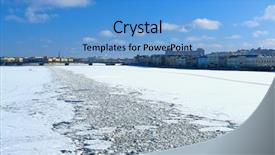  Presentation with ice - Presentation theme consisting of trace from an ice breaker background and a teal colored foreground