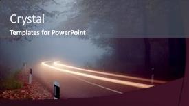  Presentation with foggy forest - Slides featuring trace-of-car-light background and a gray colored foreground