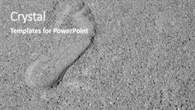  Presentation with shoe - Presentation theme having trace of shoe in sand background and a  colored foreground