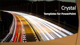  Presentation with night city - PPT theme having tracer - city road night scene background and a black colored foreground