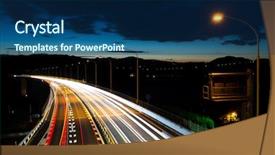  Presentation with highway dallas - Slide deck featuring tracer - light trails of evening highway background and a  colored foreground