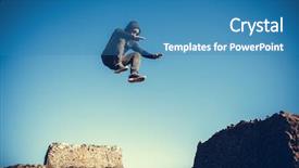  Presentation with stones - Amazing PPT layouts having tracer - man performs freerunning jump backdrop and a teal colored foreground
