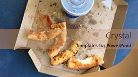  Presentation with food habits - Cool new PPT layouts with traces-of-eaten-junk-food backdrop and a coral colored foreground