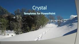  Presentation with snow - Slides consisting of traces of hiker with snowshoes background and a ocean colored foreground