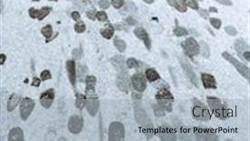  Presentation with pavement - Amazing slide deck having traces of human feet on the snow-covered pavement backdrop and a light blue colored foreground
