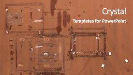  Presentation with announcements - PPT theme with traces of old announcements seen on a brown wall brown texture background and a red colored foreground