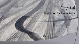 Presentation with tire waste - PPT theme having traces-of-tire-wear background and a light gray colored foreground