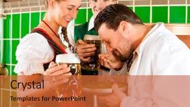  Presentation with beer hops - PPT theme having tracht with male brewer hops background and a  colored foreground