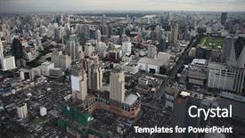  Presentation with bangkok - PPT theme having bird's view of bangkok background and a dark gray colored foreground