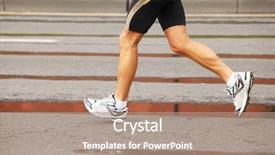  Presentation with running - Cool new slide set with short track - running man's legs in white backdrop and a coral colored foreground