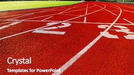  Presentation with race track - Presentation enhanced with track and green football field background and a crimson colored foreground