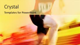  Presentation with race track - Slide set enhanced with track field - running a race motion blur background and a yellow colored foreground