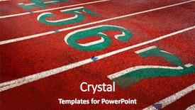  Presentation with running track lanes - Beautiful PPT theme featuring track for running competitions number backdrop and a crimson colored foreground