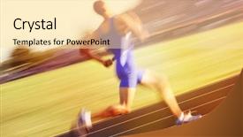  Presentation with runner - PPT layouts having track meet - relay runner background and a lemonade colored foreground