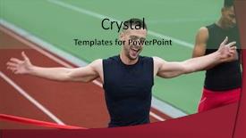  Presentation with finish line - Cool new PPT layouts with track outdoors crossing finish line backdrop and a seafoam green colored foreground