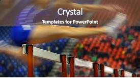  Presentation with runner - Cool new theme with track racing over hurdles backdrop and a coral colored foreground