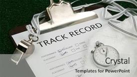  Presentation with record - Presentation theme enhanced with track record on clip board background and a light gray colored foreground
