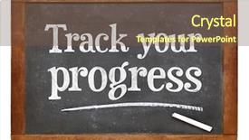  Presentation with slate - PPT layouts enhanced with track your progress advice - white background and a  colored foreground