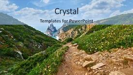  Presentation with rocky ocean coast - Beautiful slides featuring tracking path among picturesque knolls backdrop and a  colored foreground