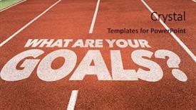  Presentation with goals - Cool new slides with tracking solution - what are your goals written backdrop and a red colored foreground