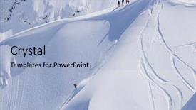  Presentation with tracks - Amazing theme having tracking trace - snowboard freeride snowboarders and tracks backdrop and a light blue colored foreground