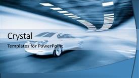  Presentation with tunnel - Cool new presentation theme with interior of a corridor in a business center hospital or something like it backdrop and a soft green colored foreground