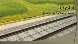  Presentation with tracks - Cool new presentation theme with tracks-and-rails-out backdrop and a gold colored foreground