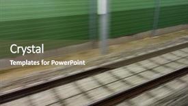  Presentation with tracks - Audience pleasing slide set consisting of tracks-and-rails-out backdrop and a violet colored foreground