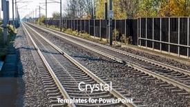  Presentation with train railway - Slide deck enhanced with tracks for train and railway background and a gray colored foreground