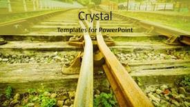  Presentation with train transport - Theme featuring tracks for train public transport background and a yellow colored foreground