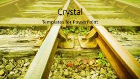  Presentation with train transport - Theme with tracks for train public transport background and a yellow colored foreground
