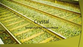  Presentation with train transport - Slide deck enhanced with tracks for train public transport background and a yellow colored foreground