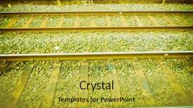  Presentation with railway tracks - Slides consisting of tracks for train public transport background and a yellow colored foreground